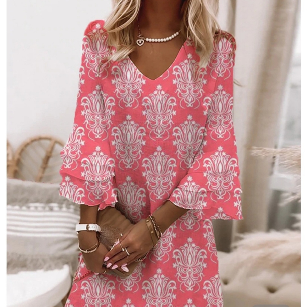 NWT coral v neck shift dress